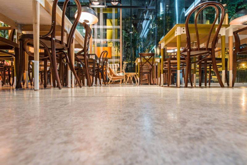 Flooring in Restaurant with Tables & Chairs